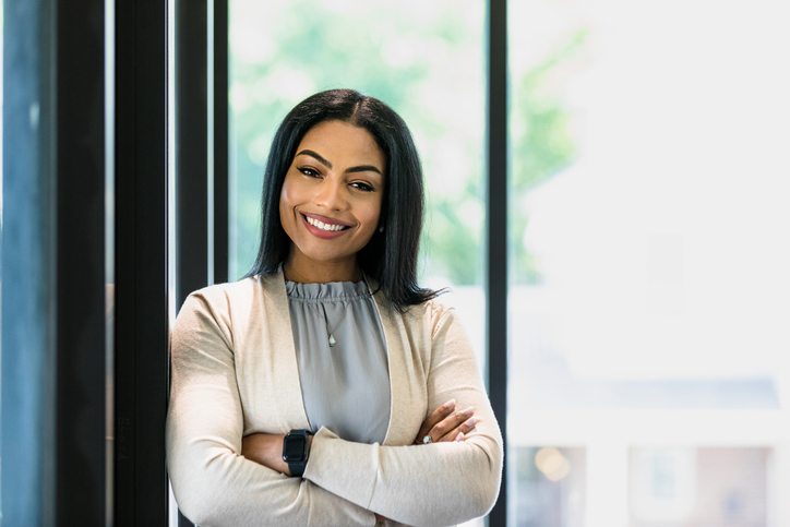 Portrait of confident, successful mid adult female CEO